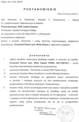 POSTANOWIENIE