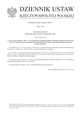 Rozporządzenie MRiRW z dnia 25 lutego 2015 r. w sprawie