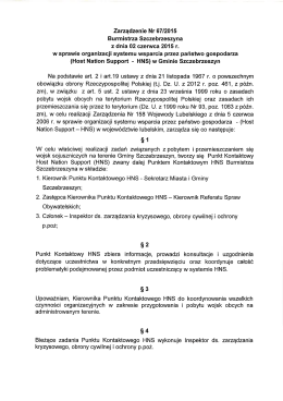 Treść zarządzenia nr 67/2015 - Urząd Miejski w Szczebrzeszynie
