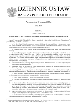 Ustawa z dnia 24 kwietnia 2015 r. o zmianie ustawy
