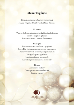 Menu Wigilijne - DoubleTree by Hilton Warsaw