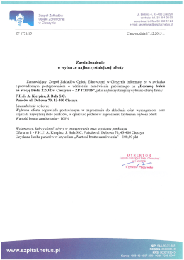 ZP 1731/15 Cieszyn, dnia 17.12.2015 r.