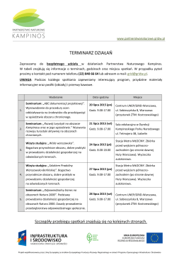 Program - Partnerstwo Naturowe / Kostrzyń / Kampinos / Liwiec