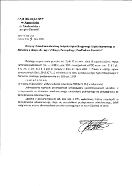 Zawiadomienie o odwołaniu