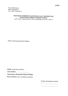 wzór protokołu kontroli