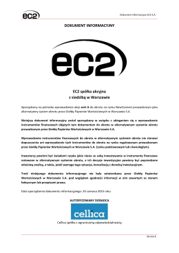 DOKUMENT INFORMACYJNY EC2 spółka akcyjna z siedzibą w