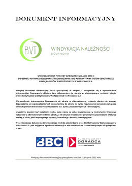dokument informacyjny | BVT SA