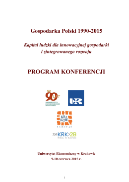 program konferencji - Uniwersytet Ekonomiczny w Krakowie