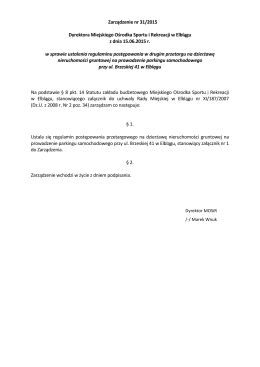 Zarządzenie nr 31/2015 Dyrektora MOSiR