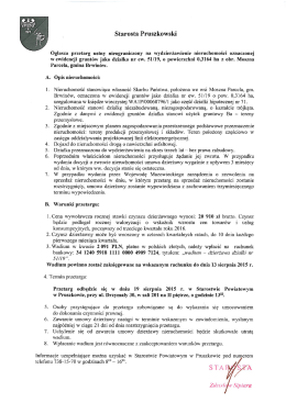 Starosta Pruszkowski Ogłasza przetarg ustny nieograniczony na