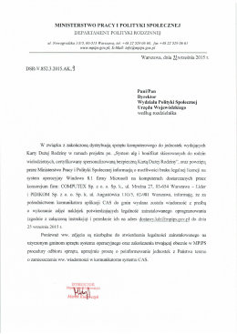 ministerstwo pracy i polityki społecznej departament polityki rodzinne