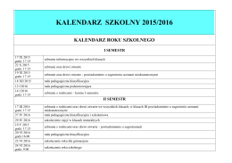 KALENDARZ SZKOLNY 2011/2012 - Zespół Szkół nr 5 Mistrzostwa