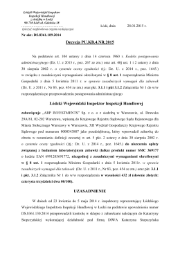 Decyzja PU.KB.4.NR.2015 - Wojewódzki Inspektorat Inspekcji