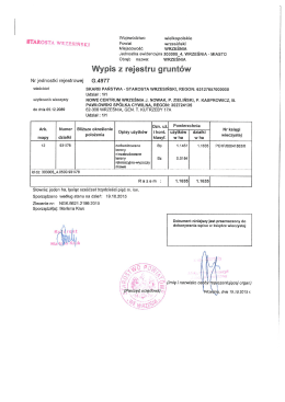 Wpis z rejestru gruntów