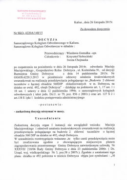 Kalisz , dnia 26 listopada 2015r.