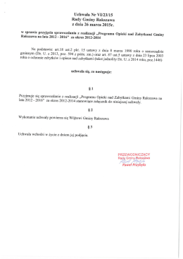 Sprawozdanie z realizacji Programu za okres 2012-2014