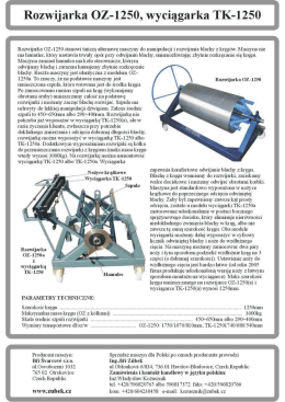 Rozwijarka OZ-1250, wyciągarka TK-1250