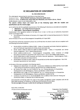 EC DECLARATION OF CONFORMlTY - Instal