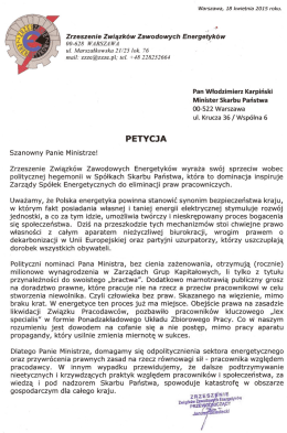 Treść petycji