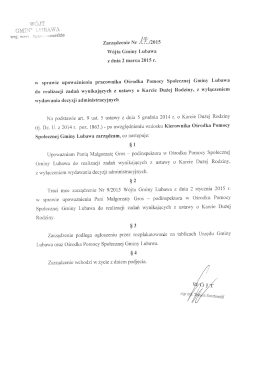 Zarzadzenie Nr 17_15 upowaznienia pracownika OPS Karta Dużej