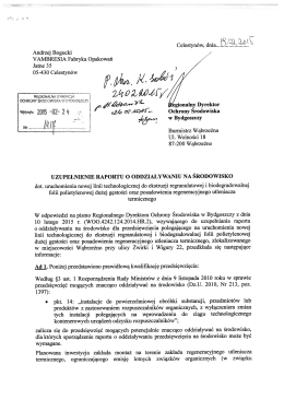 Uzupełnienie nr 2 do raportu