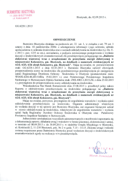 Obwieszczenie Burmistrza Bisztynka