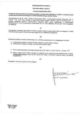 ZARZĄDZENIE NR 220I2015 Burmistrz Miasta