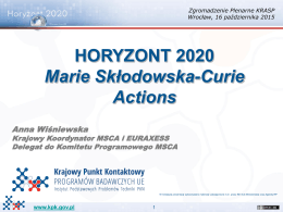 HORYZONT 2020 – Marie Skłodowska