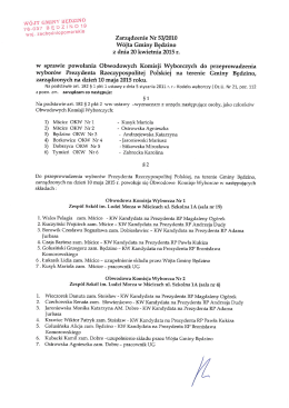 Zarządzenie Nr 53/2015 W&oacute;jta Gminy Będzino z dnia 20 kwietnia