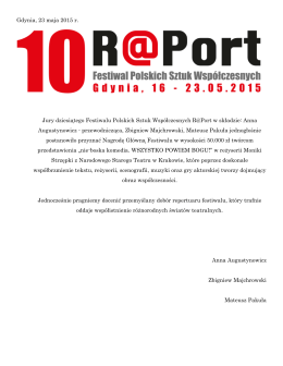 Gdynia, 23 maja 2015 r. Jury dziesiątego Festiwalu Polskich Sztuk