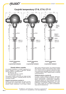 Czujniki temperatury CT-8, CT-9, CT-11