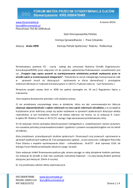 Sejm RPpismo do Komisji druk 3058 - forum matek walczących o prawa