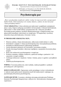 Psychoterapia par - Polski Instytut Psychoterapii Integratywnej