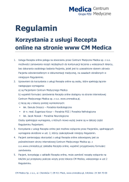 Regulamin Recepta Online