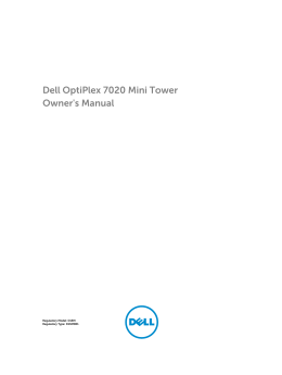 Dell OptiPlex 7020 Mini Tower Owner`s Manual