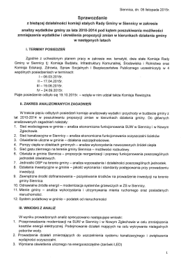 Sprawozdanie - Siennica, Urząd Gminy