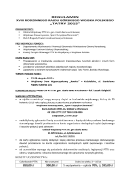 Regulamin Tatry 2015 - Oddział Wojskowy PTTK