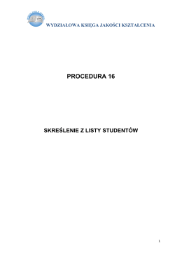 Procedura 16 – Skreślenie z listy studentów