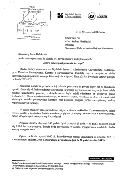 Studia Podyplomowe - Okręgowa Rada Adwokacka we Wrocławiu