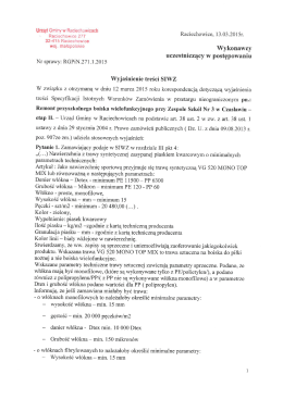 Wyjaśnienie treści SIWZ