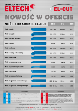 EL-CUT - noże tokarskie - nowość w ofercie ELTECH