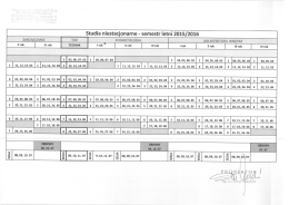 Studia niestacjonarne - semestr letni 2015/2016