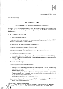 zapytanie ofertowe sprzęt fotograficzny 09 12 2015
