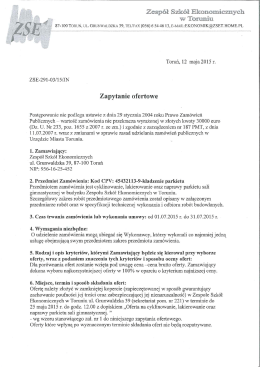 Zapytanie w formacie  - Zespół Szkół Ekonomicznych w Toruniu