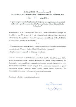 ZARZĄDZENIE NR ......... .6. .......... [15 REKTORA