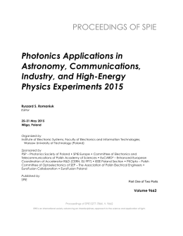 Photonics Applications in Astronomy, Communications, Industry