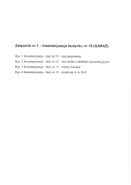Załącznik nr 1 - Inwentaryzacja budynku nr 15 (GARAŻ)