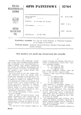 Patent dodatkowy do patentu Zgłoszone: Pierwszcńshvo: