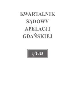 2015 - Kwartalnik Sądowy Apelacji Gdańskiej