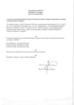 Burmistrza Zwolenia z dnia 16 września 2015r.
